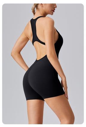 Yoga Sexy I-back Hollow Bodysuit High Elasticity Hip Lifting Nude Bodysuit Quick Dry
