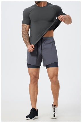 2025 Outdoor running casual shorts breathable sports quick-drying men's running tennis shorts casual
