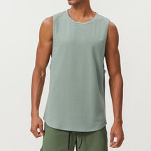 Men's Cotton Tank Tops Workout Gym Moisture Wicking T Shirts Muscle Athletic Sleeveless Top