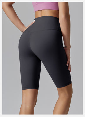 2025 new high waist hip lifting body shaping yoga shorts double-sided sanding high-intensity fitness abdomen outdoor running cycling sports shorts