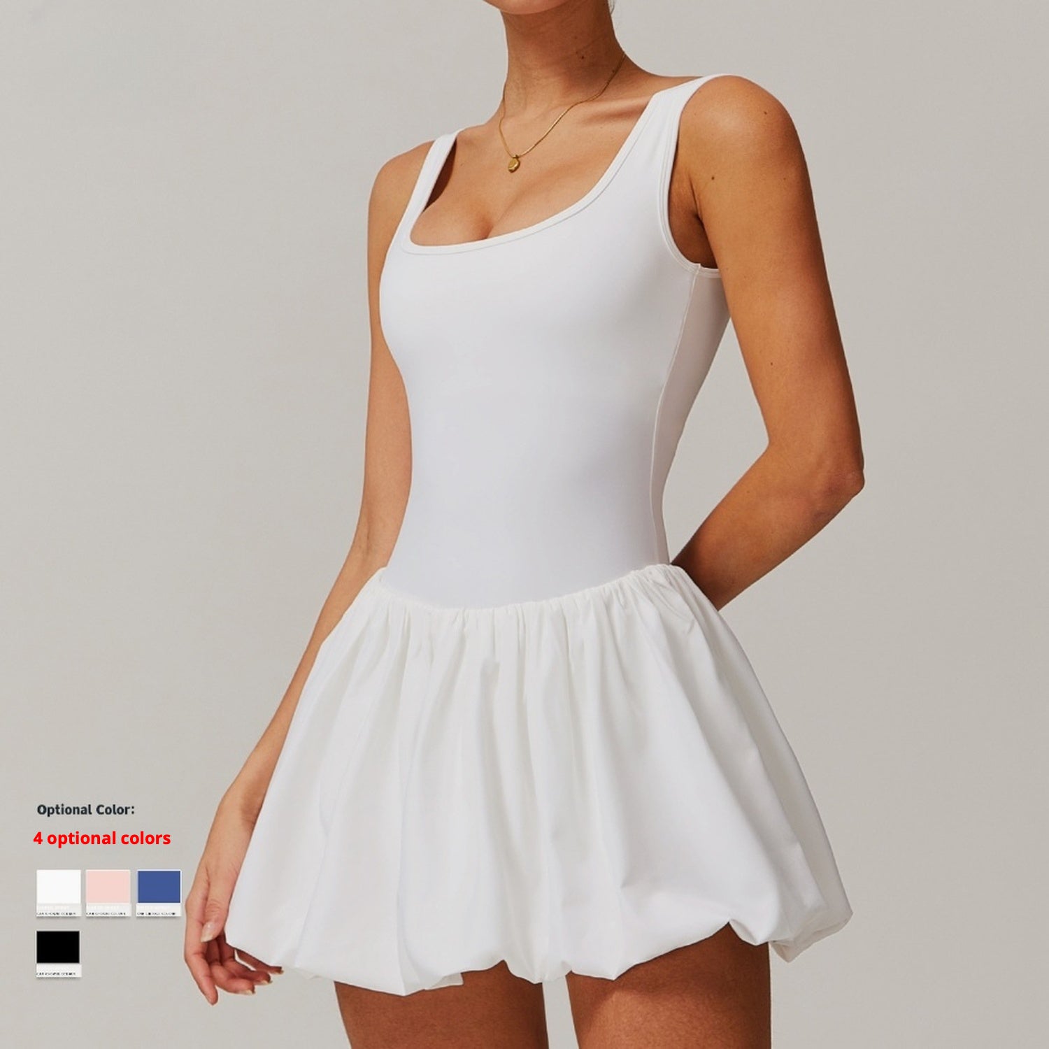 Fake two-piece dress anti-exposure outdoor running fitness tennis skirt bottoming nude feeling sports