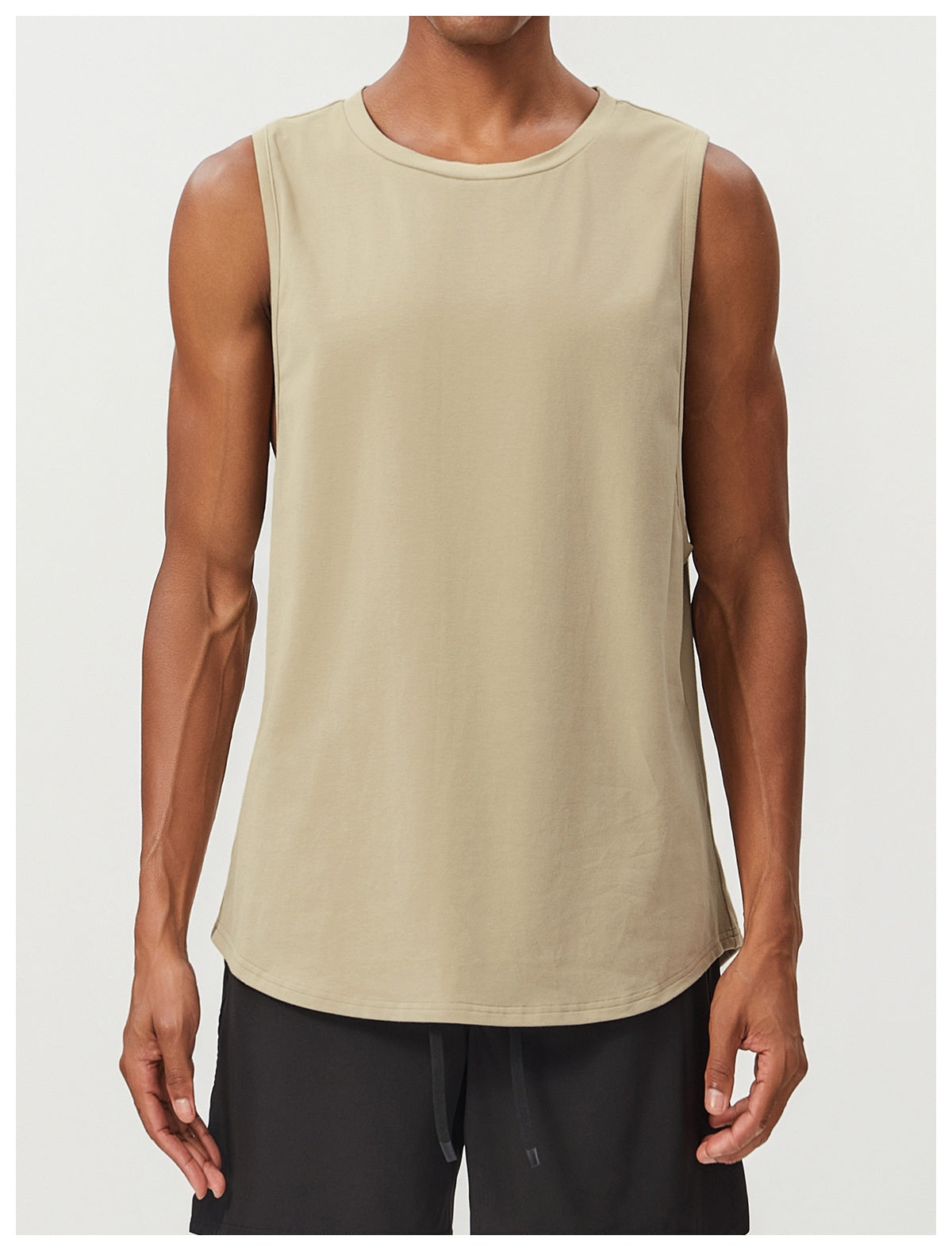 Men's Cotton Tank Tops Workout Gym Moisture Wicking T Shirts Muscle Athletic Sleeveless Top