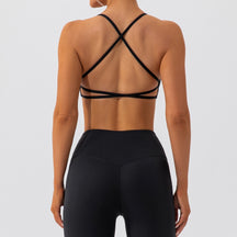 Beautiful back High strength Outdoor Yoga Running Fitness Strong wrap Gather Fixed chest pad Seamless Antibacterial ComfortSeamless