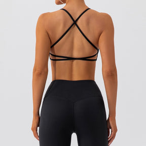 Beautiful back High strength Outdoor Yoga Running Fitness Strong wrap Gather Fixed chest pad Seamless Antibacterial ComfortSeamless