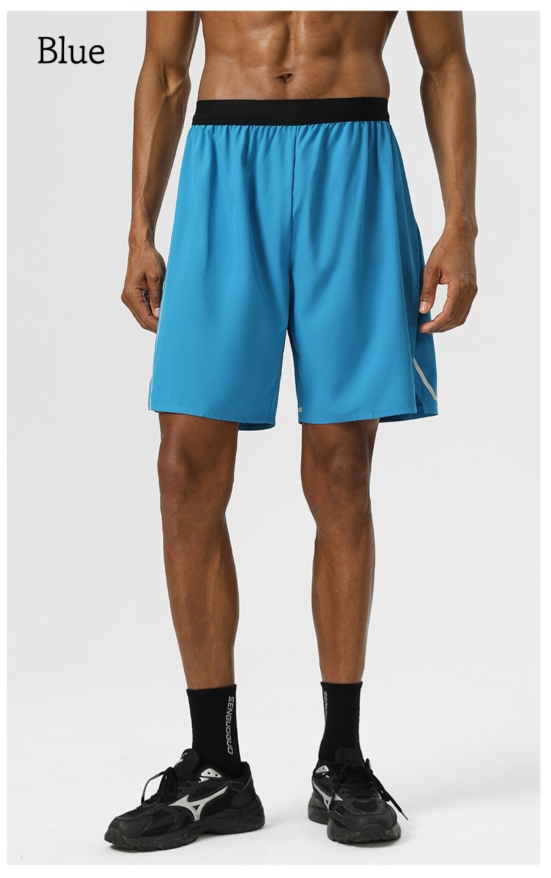 Shorts Breathable Stretch Quick Dry Basketball Shorts Fitness Sports Reflective Strips Pockets