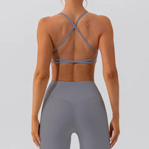 Beautiful back High strength Outdoor Yoga Running Fitness Strong wrap Gather Fixed chest pad Seamless Antibacterial ComfortSeamless