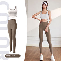 Sports suit, high elasticity, suitable for yoga, running, cycling, side breasts, outdoor leisure and versatile style