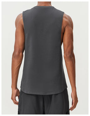 Men's Cotton Tank Tops Workout Gym Moisture Wicking T Shirts Muscle Athletic Sleeveless Top