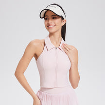 2025 Yoga with Cup Tennis Wear Sports Vest Lapel Shockproof Running Skirt Sports Suit
