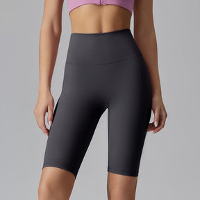 2025 new high waist hip lifting body shaping yoga shorts double-sided sanding high-intensity fitness abdomen outdoor running cycling sports shorts
