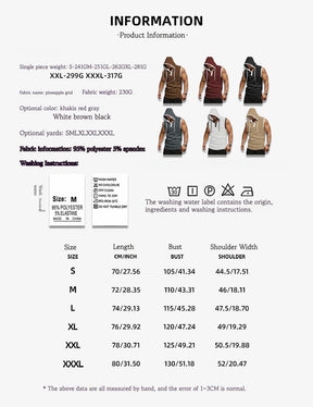 Quick-drying sleeveless hooded muscle exercise fitness vest summer T-shirt