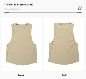 Men's Cotton Tank Tops Workout Gym Moisture Wicking T Shirts Muscle Athletic Sleeveless Top