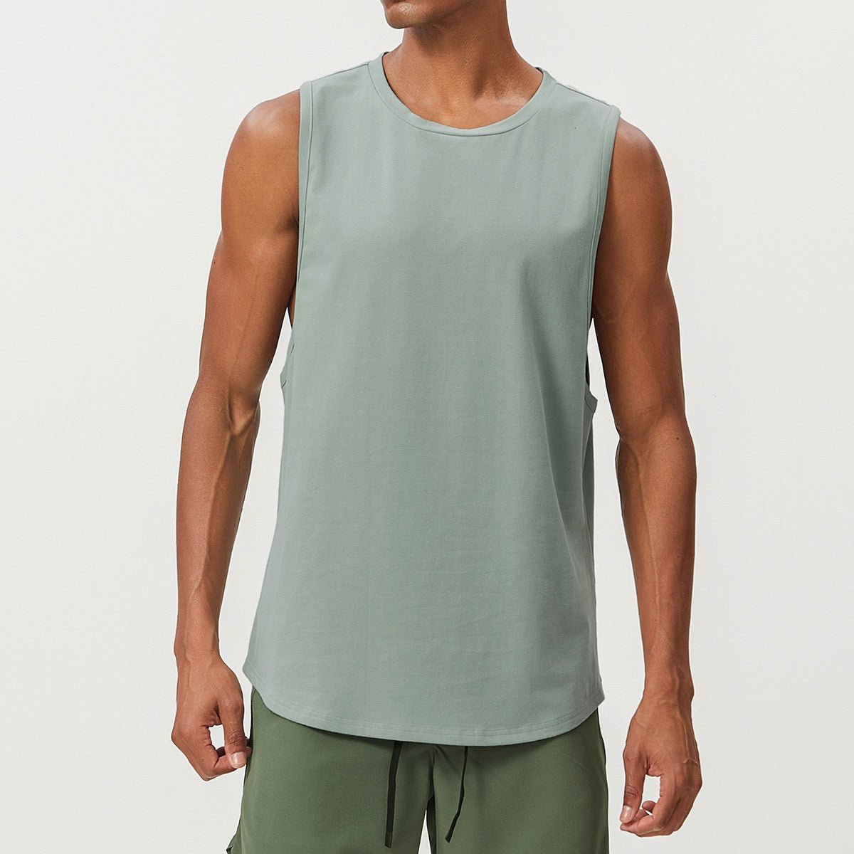 Men's Cotton Tank Tops Workout Gym Moisture Wicking T Shirts Muscle Athletic Sleeveless Top