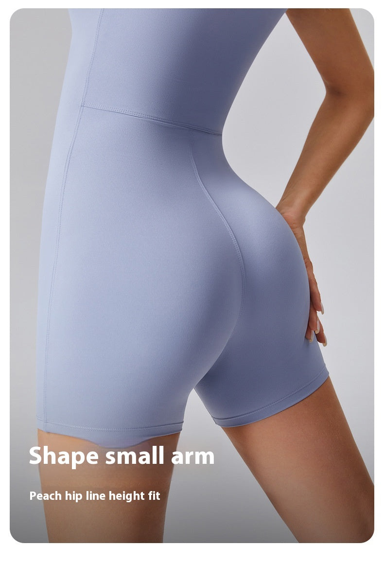 Zipper tights High elasticity One-piece Quick-drying slim fit Yoga Half turtleneck