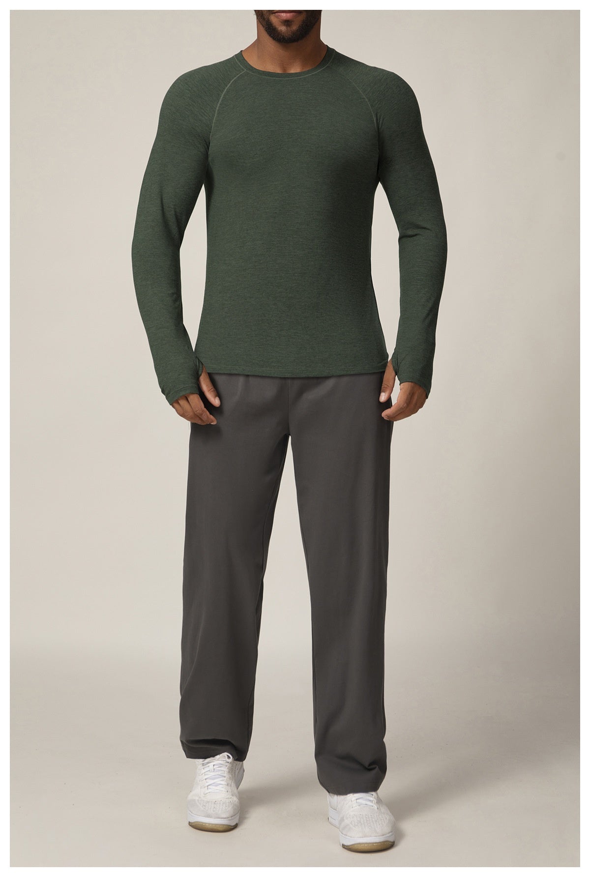 Quick-drying long-sleeved T-shirt autumn and winter running fitness tennis training stretch tops outdoor running fitness clothes with finger sleeves