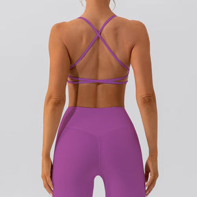 Beautiful back High strength Outdoor Yoga Running Fitness Strong wrap Gather Fixed chest pad Seamless Antibacterial ComfortSeamless