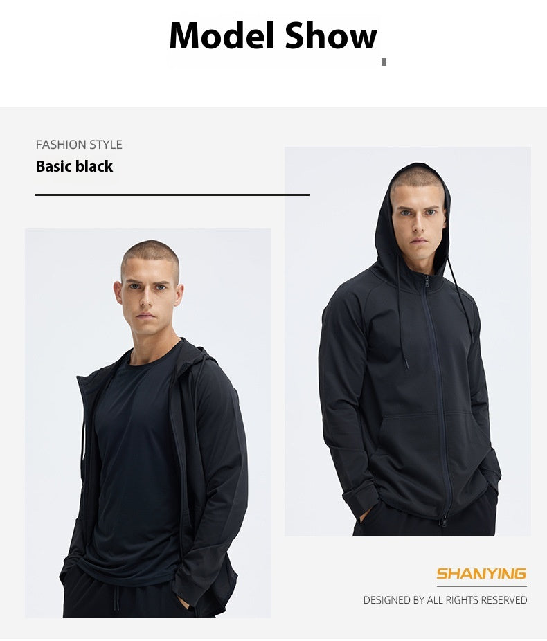 Cardigan Jacket Hooded Jogging Quick Dry Sweater Running Fitness Jacket Spring Autumn Winter Outdoor Aerobics