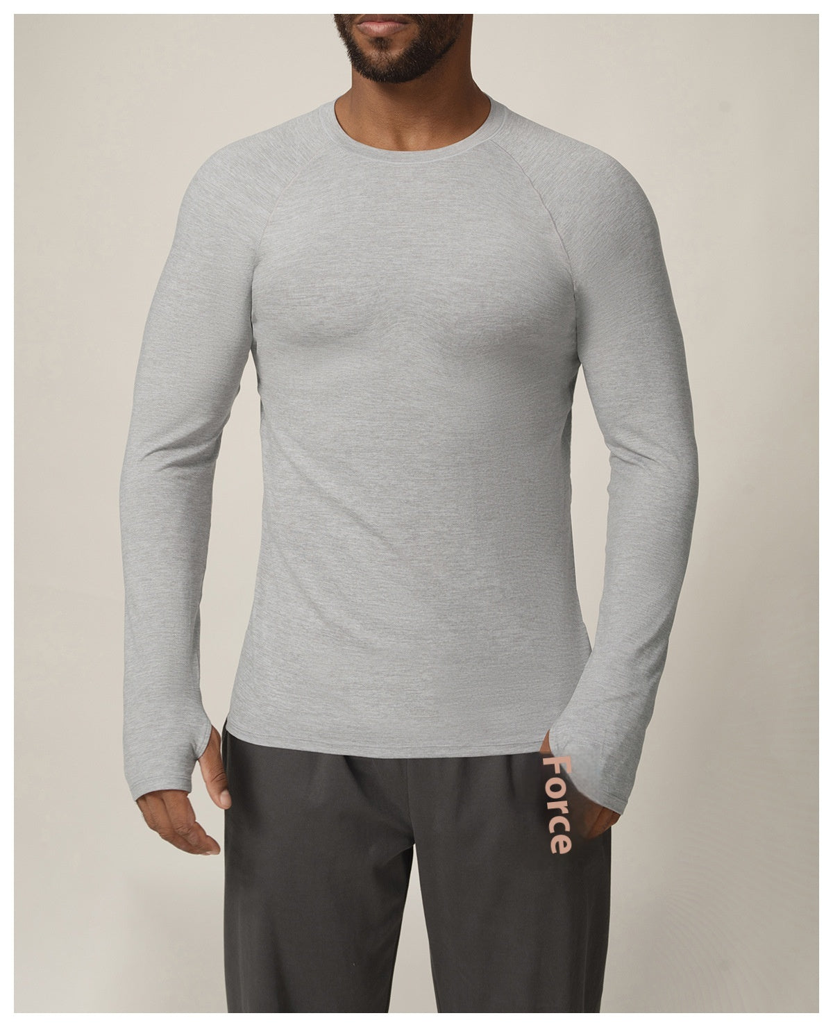 Quick-drying long-sleeved T-shirt autumn and winter running fitness tennis training stretch tops outdoor running fitness clothes with finger sleeves