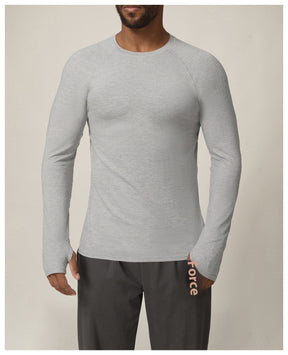 Quick-drying long-sleeved T-shirt autumn and winter running fitness tennis training stretch tops outdoor running fitness clothes with finger sleeves