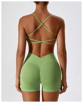 Beautiful back camisole running yoga fitness vest sports bra padded low impact spaghetti strap tops
