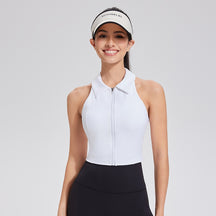 2025 Yoga with Cup Tennis Wear Sports Vest Lapel Shockproof Running Skirt Sports Suit