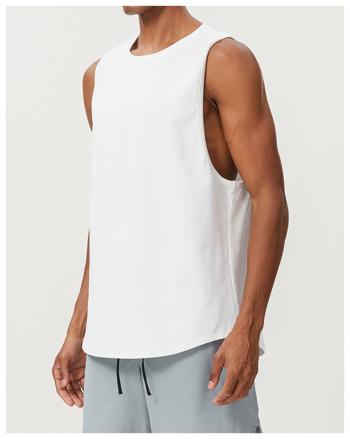 Men's Cotton Tank Tops Workout Gym Moisture Wicking T Shirts Muscle Athletic Sleeveless Top