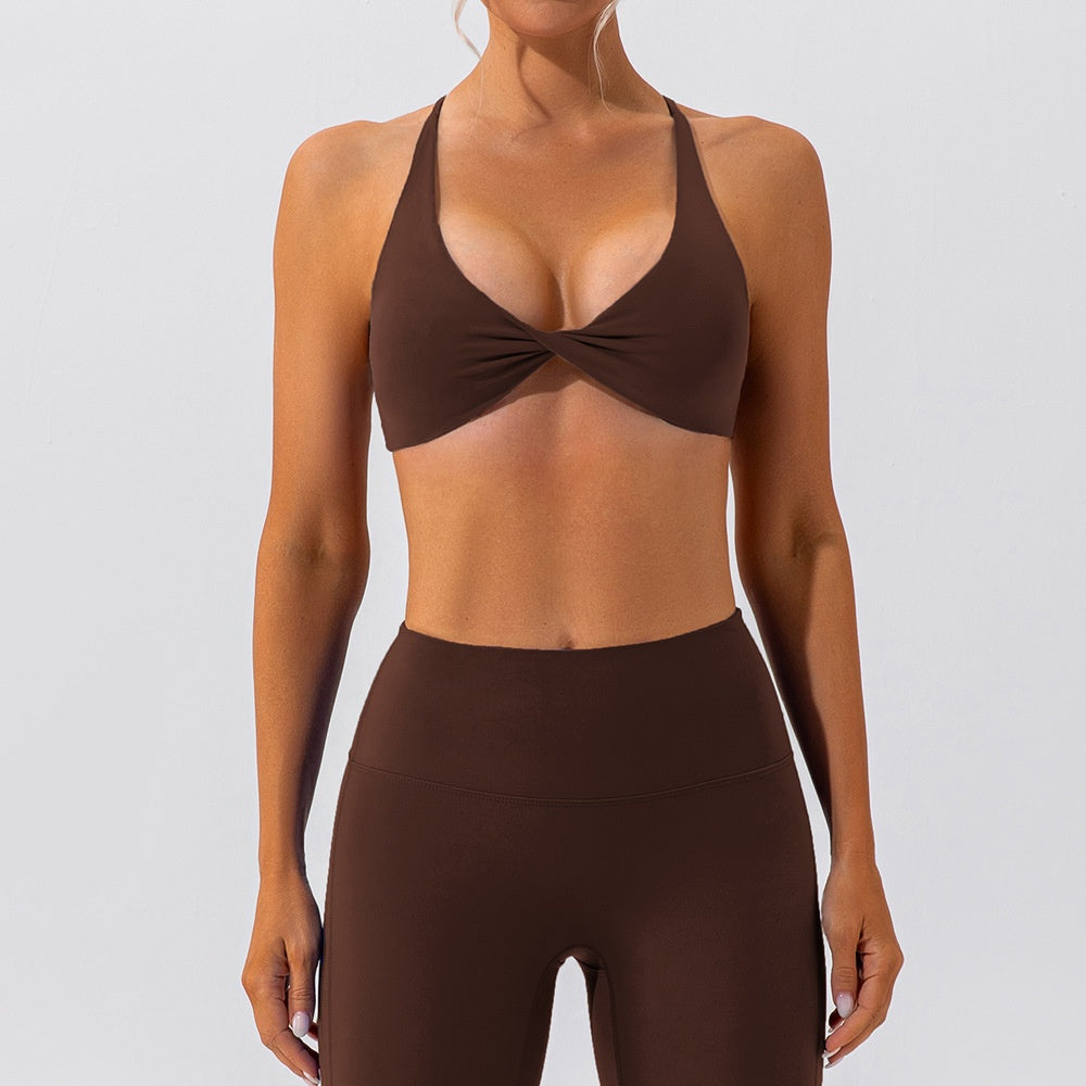 Beautiful back High strength Outdoor Yoga Running Fitness Strong wrap Gather Fixed chest pad Seamless Antibacterial ComfortSeamless