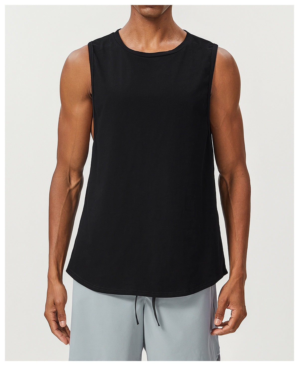 Men's Cotton Tank Tops Workout Gym Moisture Wicking T Shirts Muscle Athletic Sleeveless Top