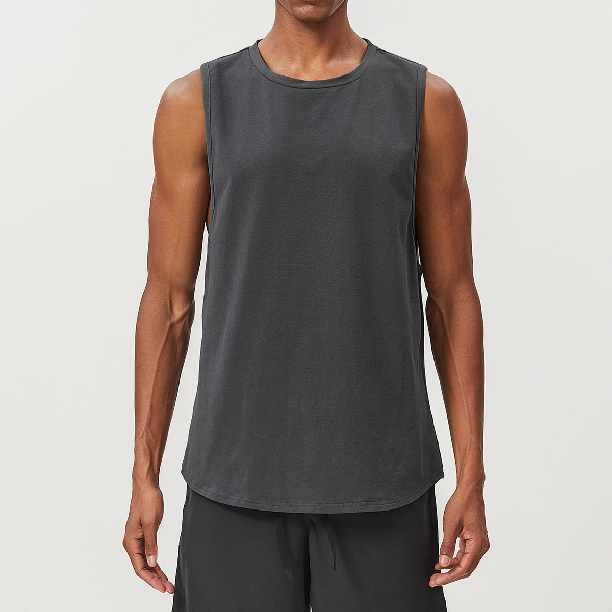 Men's Cotton Tank Tops Workout Gym Moisture Wicking T Shirts Muscle Athletic Sleeveless Top