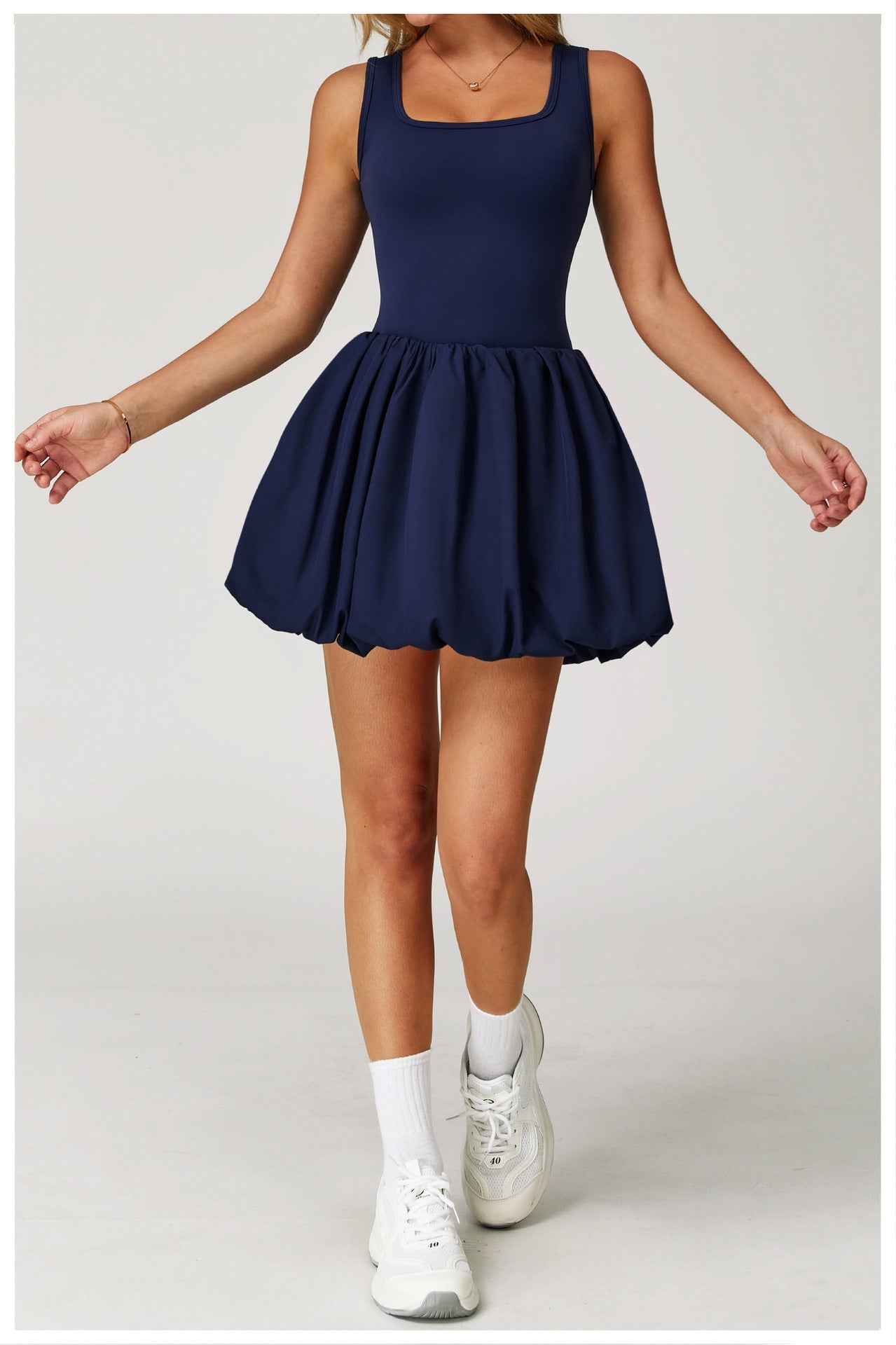 Fake two-piece dress anti-exposure outdoor running fitness tennis skirt bottoming nude feeling sports
