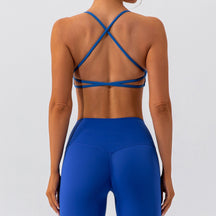 Beautiful back High strength Outdoor Yoga Running Fitness Strong wrap Gather Fixed chest pad Seamless Antibacterial ComfortSeamless