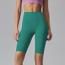 2025 new high waist hip lifting body shaping yoga shorts double-sided sanding high-intensity fitness abdomen outdoor running cycling sports shorts