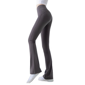 Summer casual sporty style, leg-shaping, high-elasticity flared pants, high-waist slimming, slightly flared pants, with a luxurious drape, wide-leg pants.