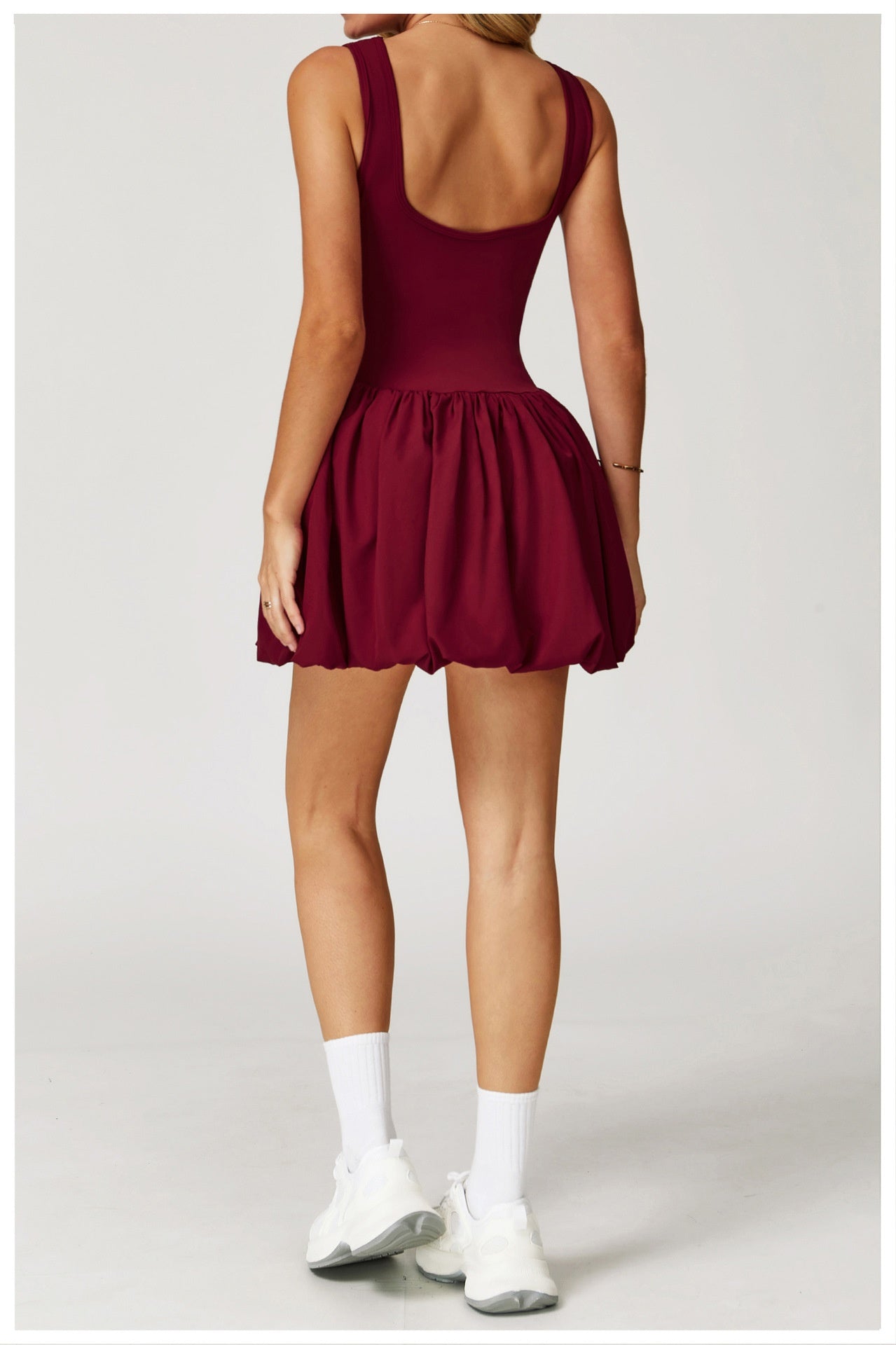 Fake two-piece dress anti-exposure outdoor running fitness tennis skirt bottoming nude feeling sports