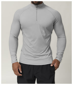 Tops Outdoor Fitness Running Quick Dry Long Sleeve Sports Zipper T-shirt Sports Casual Tops