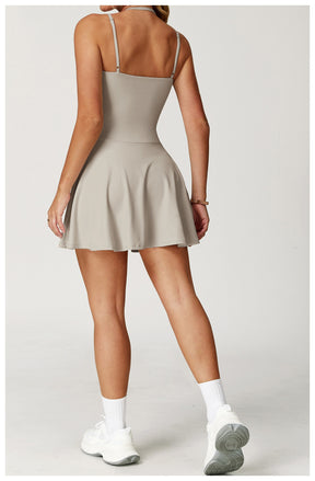 Fake two-piece dress anti-exposure outdoor running fitness tennis skirt bottoming nude feeling sports