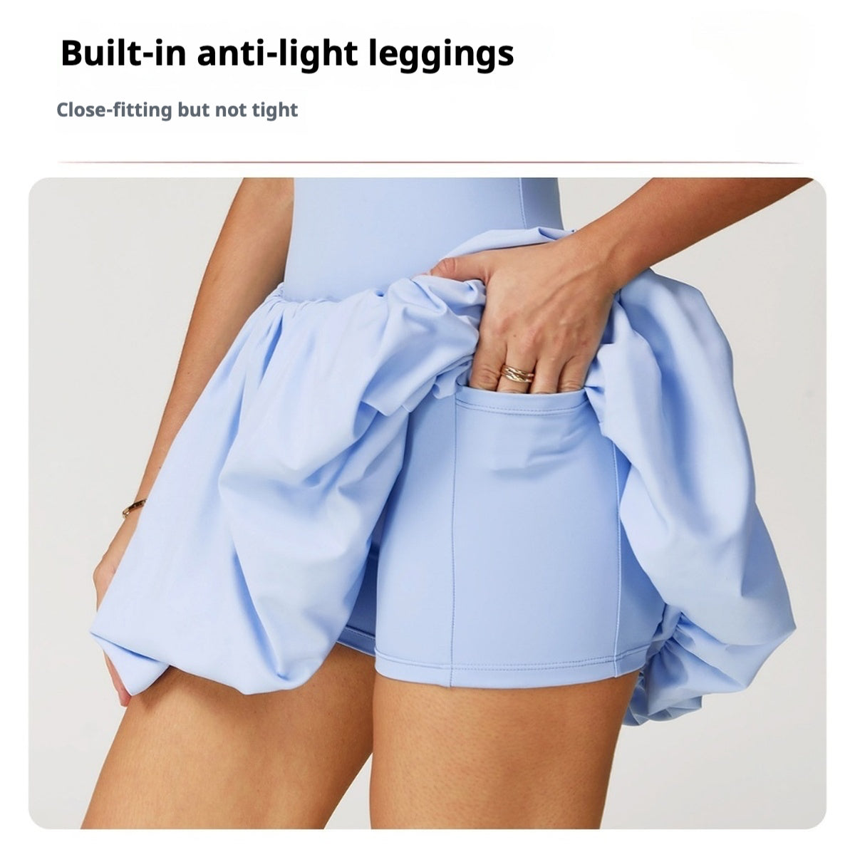 Fake two-piece dress anti-exposure outdoor running fitness tennis skirt bottoming nude feeling sports