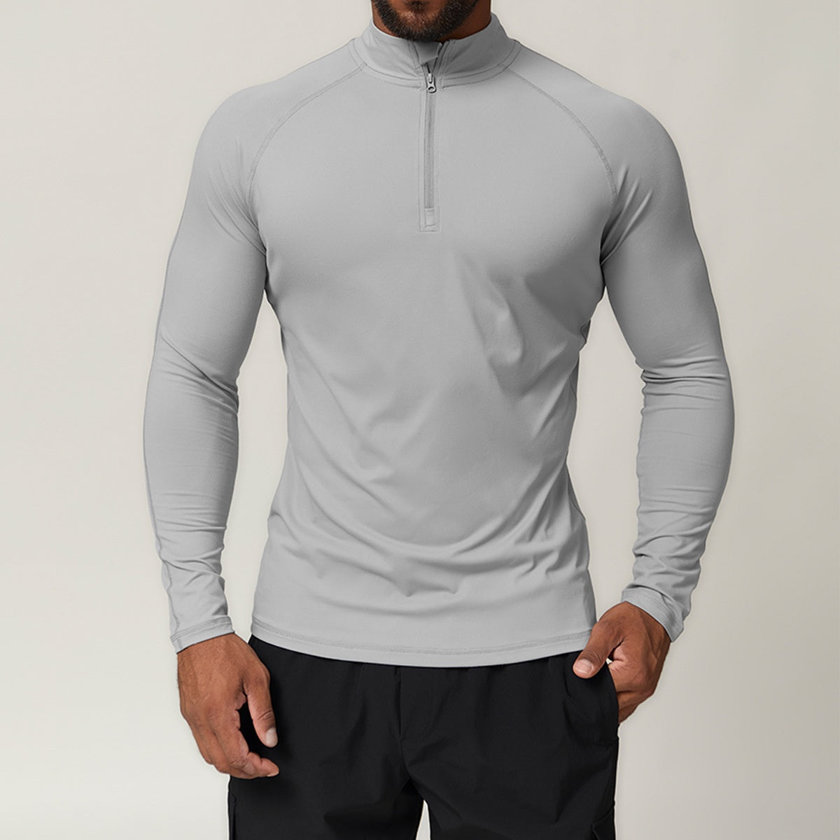 Tops Outdoor Fitness Running Quick Dry Long Sleeve Sports Zipper T-shirt Sports Casual Tops
