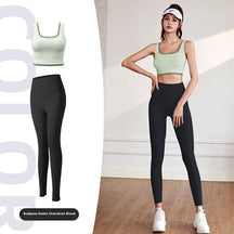 Sports suit, high elasticity, suitable for yoga, running, cycling, side breasts, outdoor leisure and versatile style