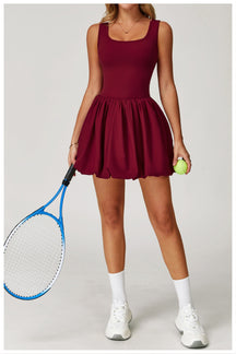 Fake two-piece dress anti-exposure outdoor running fitness tennis skirt bottoming nude feeling sports
