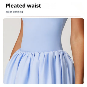 Fake two-piece dress anti-exposure outdoor running fitness tennis skirt bottoming nude feeling sports