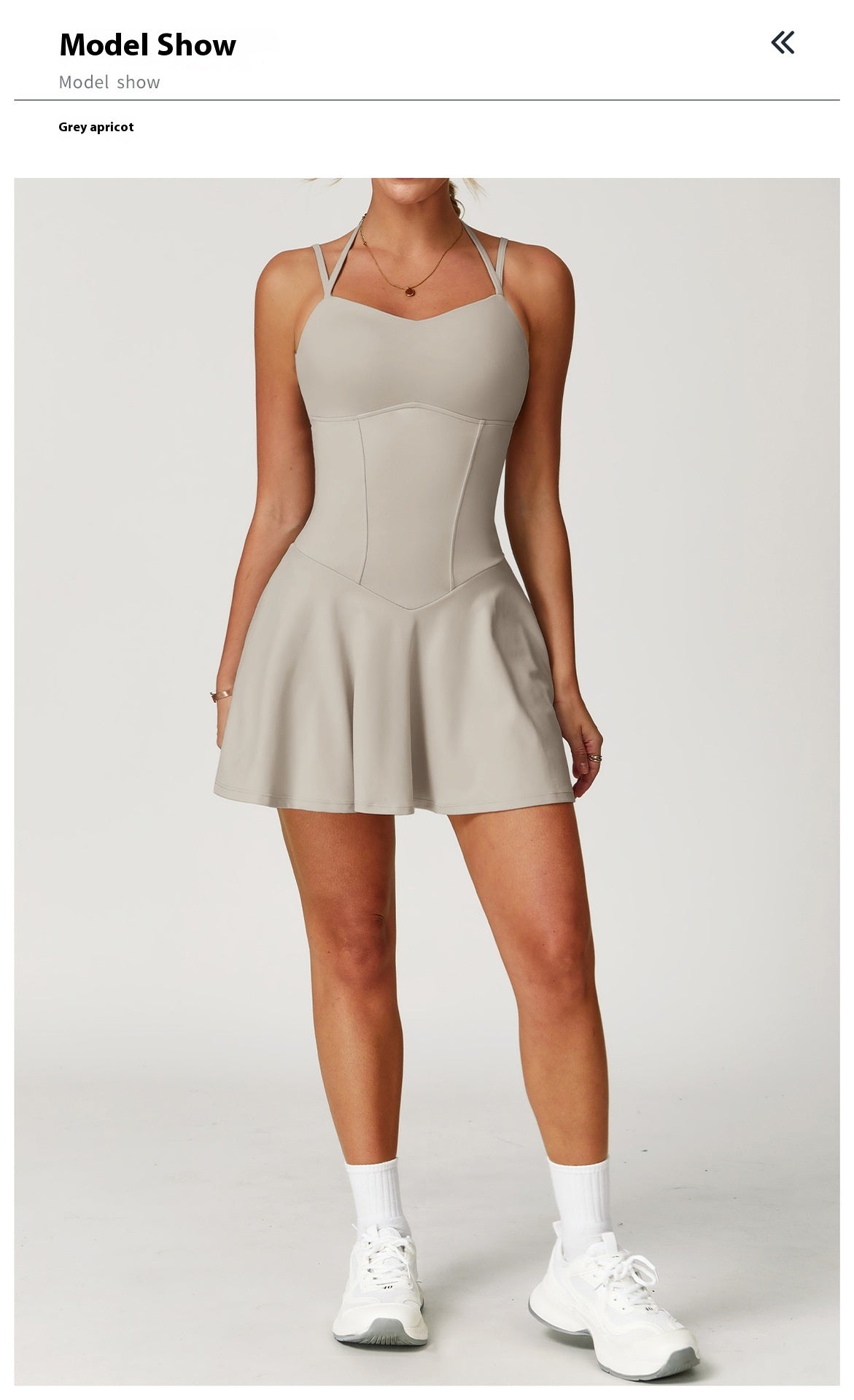 Fake two-piece dress anti-exposure outdoor running fitness tennis skirt bottoming nude feeling sports