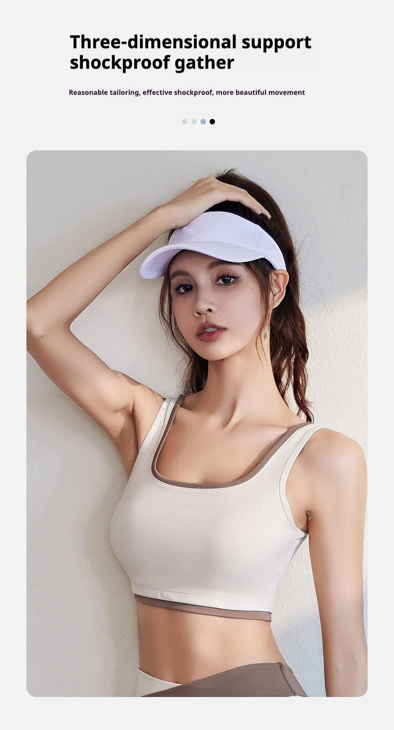 Sports suit, high elasticity, suitable for yoga, running, cycling, side breasts, outdoor leisure and versatile style