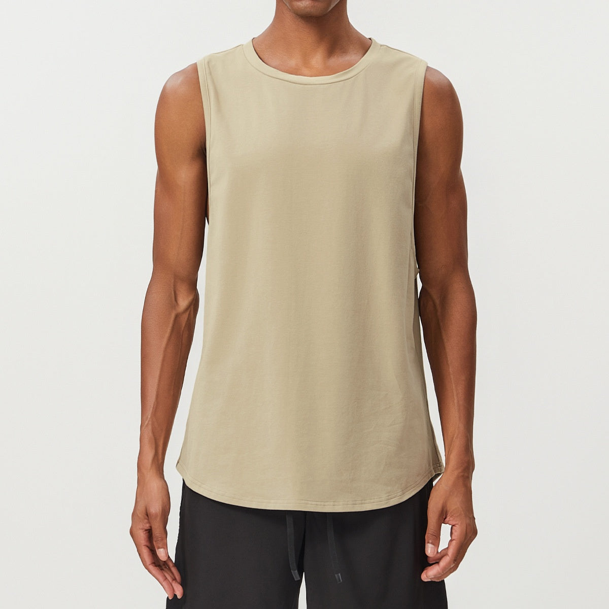 Men's Cotton Tank Tops Workout Gym Moisture Wicking T Shirts Muscle Athletic Sleeveless Top