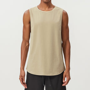 Men's Cotton Tank Tops Workout Gym Moisture Wicking T Shirts Muscle Athletic Sleeveless Top
