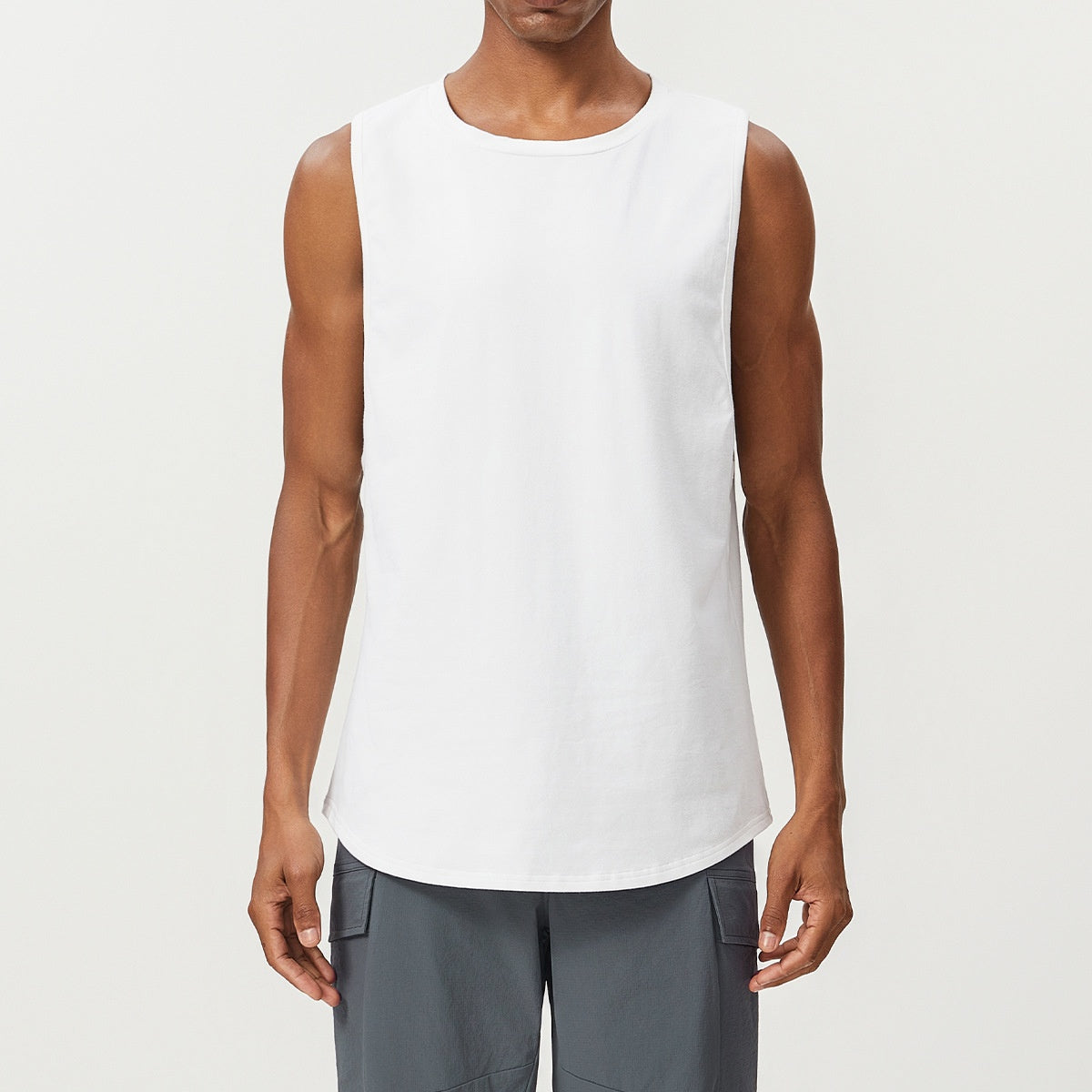 Men's Cotton Tank Tops Workout Gym Moisture Wicking T Shirts Muscle Athletic Sleeveless Top
