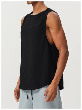 Men's Cotton Tank Tops Workout Gym Moisture Wicking T Shirts Muscle Athletic Sleeveless Top