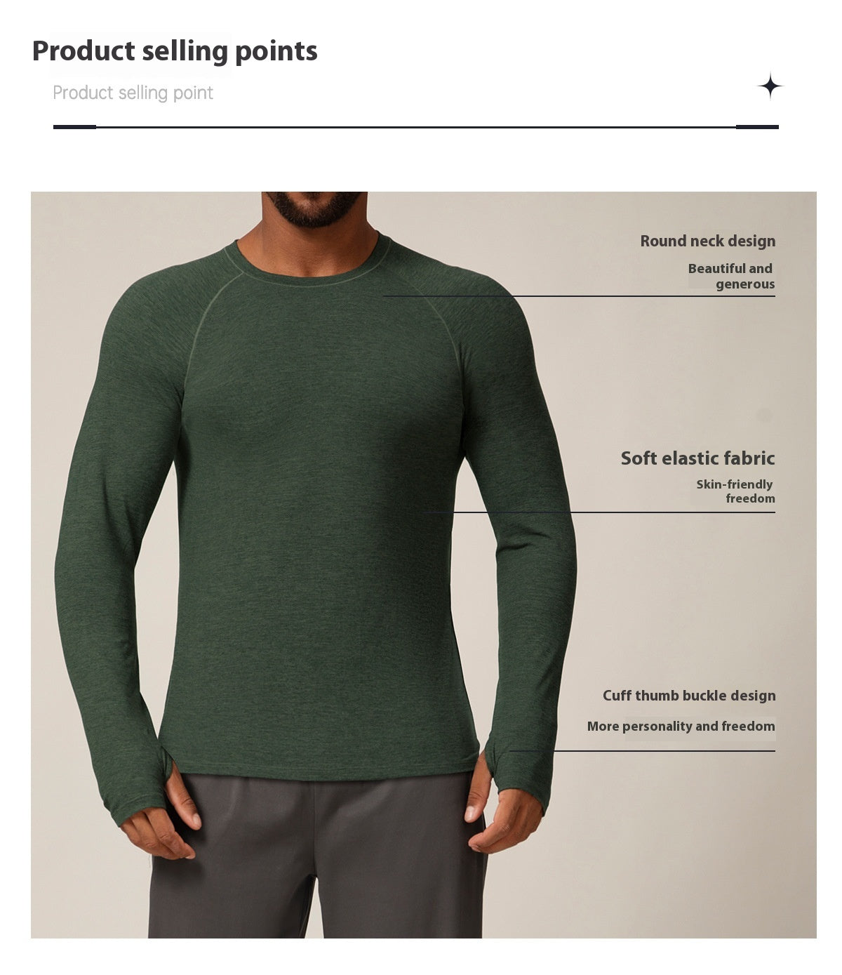 Quick-drying long-sleeved T-shirt autumn and winter running fitness tennis training stretch tops outdoor running fitness clothes with finger sleeves