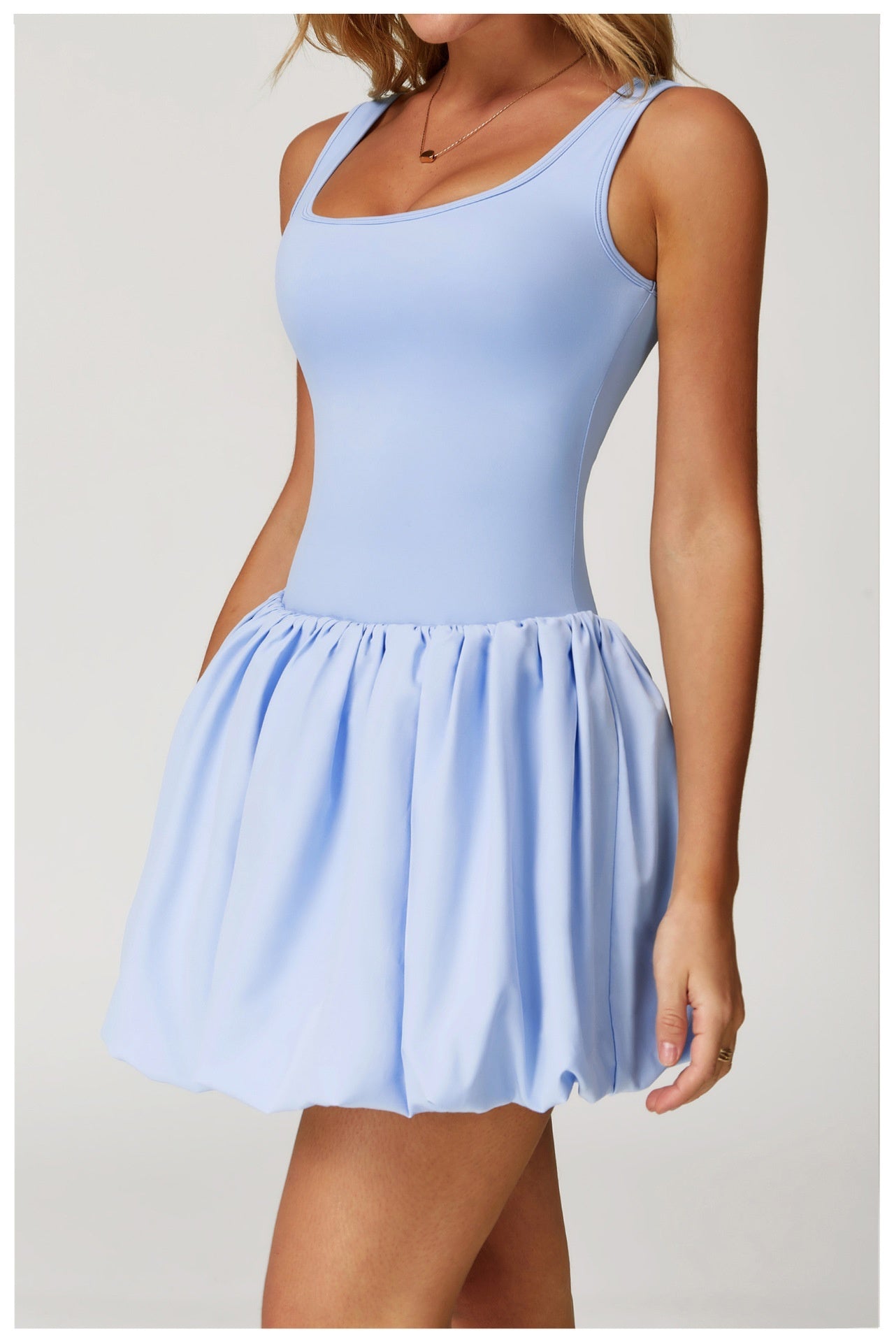 Fake two-piece dress anti-exposure outdoor running fitness tennis skirt bottoming nude feeling sports