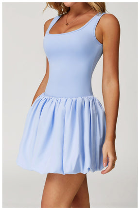 Fake two-piece dress anti-exposure outdoor running fitness tennis skirt bottoming nude feeling sports
